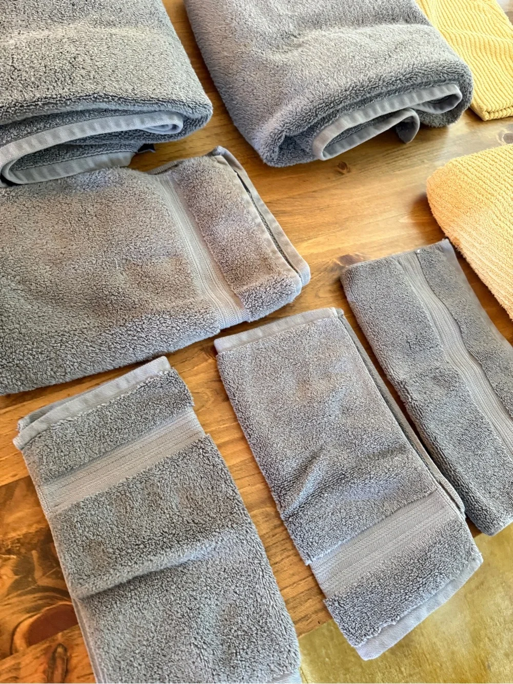 Brooks Brothers Gray and Mustard Towel with Brand Tag